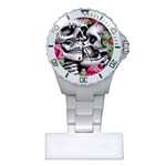 Black Skulls Red Roses Plastic Nurses Watch