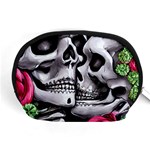 Black Skulls Red Roses Accessory Pouch (Medium)