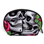 Black Skulls Red Roses Accessory Pouch (Large)