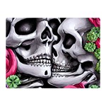 Black Skulls Red Roses Premium Plush Fleece Blanket (Mini)