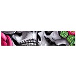 Black Skulls Red Roses Small Premium Plush Fleece Scarf