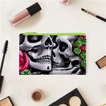 Black Skulls Red Roses Cosmetic Bag (XS)