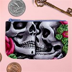 Black Skulls Red Roses Large Coin Purse