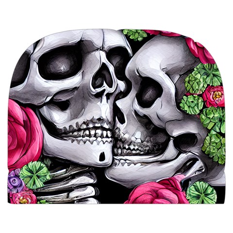 Black Skulls Red Roses Make Up Case (Small) from ArtsNow.com Front