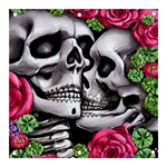 Black Skulls Red Roses Banner and Sign 3  x 3 