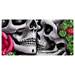 Black Skulls Red Roses Banner and Sign 4  x 2 