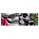 Black Skulls Red Roses Banner and Sign 6  x 2 