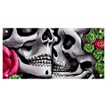 Black Skulls Red Roses Banner and Sign 6  x 3 