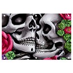 Black Skulls Red Roses Banner and Sign 6  x 4 