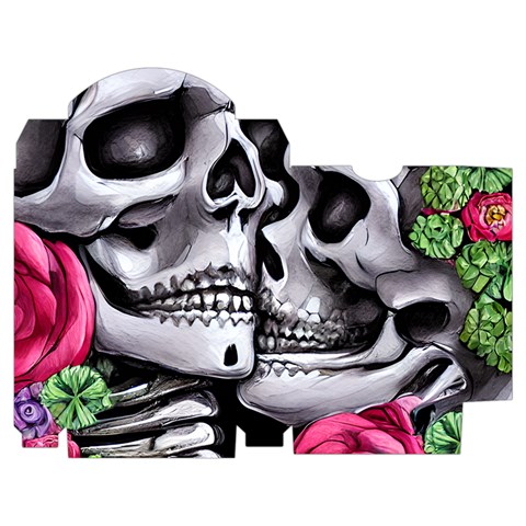 Black Skulls Red Roses Playing Cards Single Design (Rectangle) with Custom Box from ArtsNow.com Poker Box