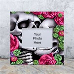 Black Skulls Red Roses White Box Photo Frame 4  x 6 