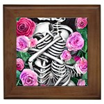 Floral Skeletons Framed Tile