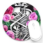 Floral Skeletons Round Mousepad