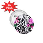 Floral Skeletons 1.75  Buttons (10 pack)