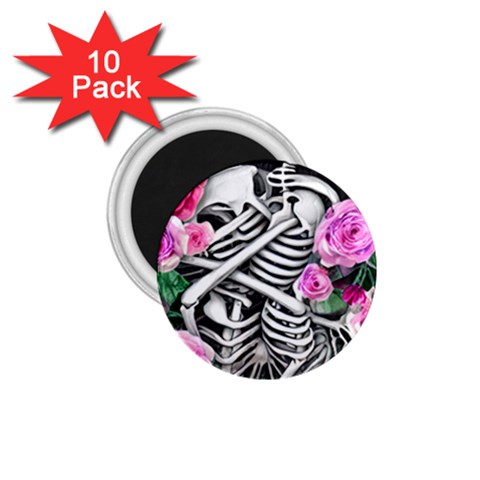 Floral Skeletons 1.75  Magnets (10 pack)  from ArtsNow.com Front