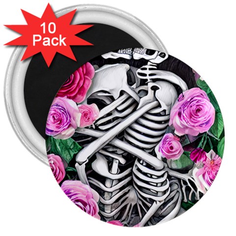 Floral Skeletons 3  Magnets (10 pack)  from ArtsNow.com Front