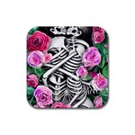 Floral Skeletons Rubber Coaster (Square)