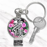 Floral Skeletons Nail Clippers Key Chain