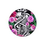 Floral Skeletons Rubber Coaster (Round)