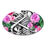 Floral Skeletons Oval Magnet