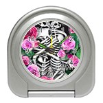 Floral Skeletons Travel Alarm Clock