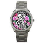 Floral Skeletons Sport Metal Watch