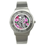 Floral Skeletons Stainless Steel Watch