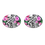 Floral Skeletons Cufflinks (Oval)