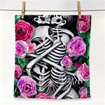 Floral Skeletons Face Towel