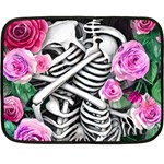 Floral Skeletons One Side Fleece Blanket (Mini)