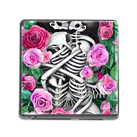 Floral Skeletons Memory Card Reader (Square 5 Slot) from ArtsNow.com Front