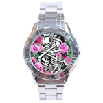 Floral Skeletons Stainless Steel Analogue Watch