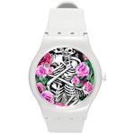 Floral Skeletons Round Plastic Sport Watch (M)