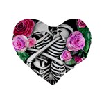 Floral Skeletons Standard 16  Premium Heart Shape Cushions