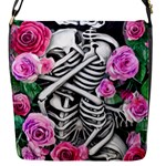 Floral Skeletons Flap Closure Messenger Bag (S)