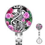 Floral Skeletons Stainless Steel Nurses Watch