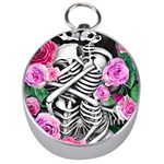 Floral Skeletons Silver Compasses