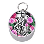 Floral Skeletons Mini Silver Compasses