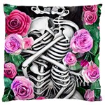 Floral Skeletons Standard Premium Plush Fleece Cushion Case (Two Sides)