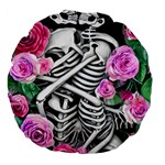 Floral Skeletons Large 18  Premium Flano Round Cushions
