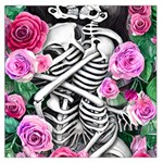 Floral Skeletons Square Satin Scarf (36  x 36 )