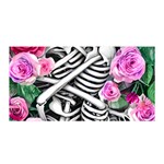 Floral Skeletons Satin Wrap 35  x 70 