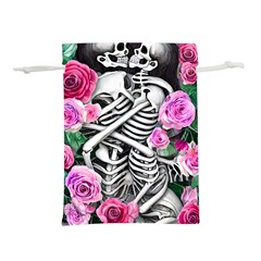 Floral Skeletons Lightweight Drawstring Pouch (L) from ArtsNow.com Front