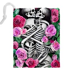 Floral Skeletons Drawstring Pouch (5XL) from ArtsNow.com Back