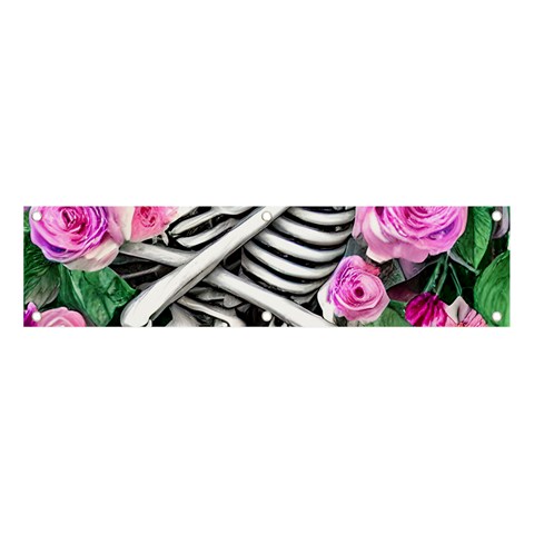 Floral Skeletons Banner and Sign 4  x 1  from ArtsNow.com Front