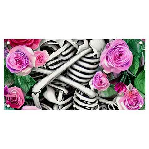 Floral Skeletons Banner and Sign 4  x 2  from ArtsNow.com Front