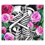 Floral Skeletons One Side Premium Plush Fleece Blanket (Small)