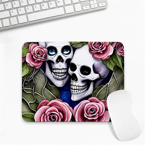 Skulls and Flowers Small Mousepad from ArtsNow.com Front