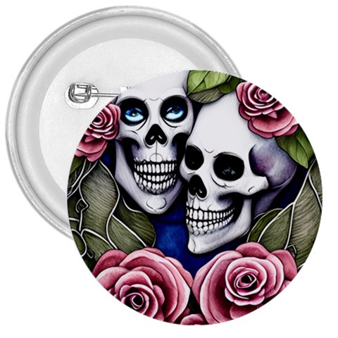 Skulls and Flowers 3  Buttons from ArtsNow.com Front