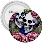 Skulls and Flowers 3  Buttons